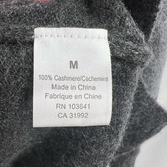 KIER + J Grey 100% Cashmere Colorblock Sweater Medium New - Picture 4 of 6